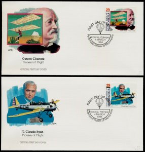 Micronesia 191a-h on FDC's - Aviators, Aircraft, Inventors, Astronauts