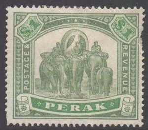 Malaya Perak Scott 57 - SG76, 1895 Elephants $1 MH* poor gum