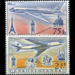 CZECHOSLOVAKIA 1957 - Scott# C45-6 Planes Set of 2 LH