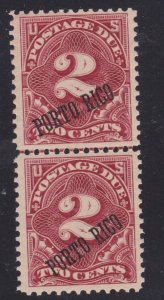 Puerto Rico Stamp Postage Due J2 Pair Both 25 & 36 Degree Overprint MNH