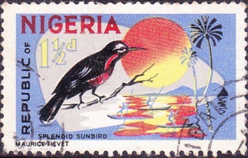 NIGERIA 1966 QEII 1.5d Multicoloured SG174 FU