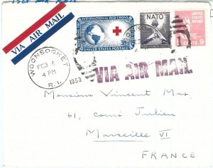 71740 - USA - POSTAL HISTORY - AIRMAIL COVER  to FRANCE  1953 - Red Cross NATO