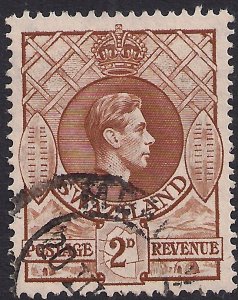 Swaziland 1938 - 54 KGV1  2d Yellow Brown SG 31a ( L1473 )