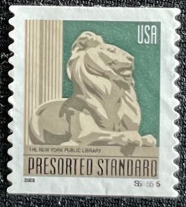 US #3447a Used PNC Single #S55555 NY Public Library Lion L28