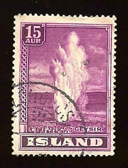 Iceland 203 15a Geyser corner crinkle cv $11.50 used