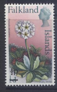 Falkland Is.-Scott 197-Flowers-Overprint- 1971- MNH -Single 1/2p on a 1/2p Stamp