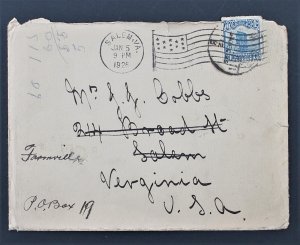 CHINA #258 Cover Cancels Shanghai, Tientsin & Unknown + US Flag over China 258