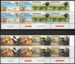 Botswana - 2019 Places of Interest Corner Block Set MNH**