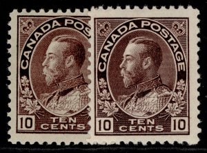 CANADA GV SG210 + 211, 10c SHADE VARIETIES, M MINT. Cat £240.