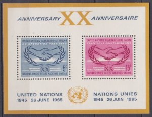 1965 UNO New York 154-55/B3 20th anniversary of the United Nations