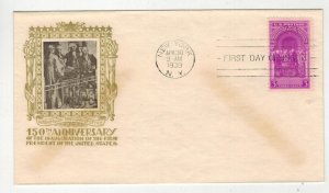 1939 STAEHLE FDC 854-12 GEORGE WASHINGTON INAUGURATION 150th ANNIV.