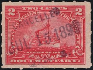 R164 2¢ Documentary Stamp (1898) Used/Date Stamp