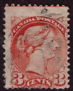 Canada #  37var Used VF with re-entry  on  imprint paper