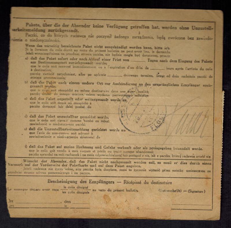 1944 Germany SS Guard Forwarded Parcel Cover Flossenburg Concentration Camp KZ 