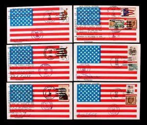 US #1018 FLAG PATRIOTIC COVERS 6 DIFFERENT OHIO  Postmaster Signed 1984, 85, 86