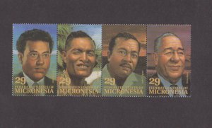 MICRONESIA - 1993 LOCAL LEADERS - 4V STRIP MINT NH