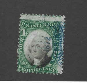 United States Scott RB4a 4-cent revenue used