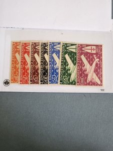 Stamps New Caledonia Scott #C7-13 hinged