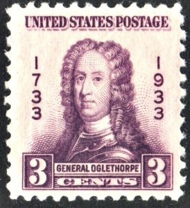 SC#726 3¢ General Oglethorpe (1933) MNH