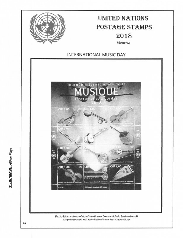 2018 UNITED NATIONS  ISSUES SUPPLEMENT – LAWA Album Pages