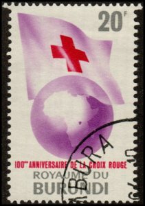 Burundi 56 - Cto - 20fr Red Cross Flag / Globe (1963) (cv $0.50) +