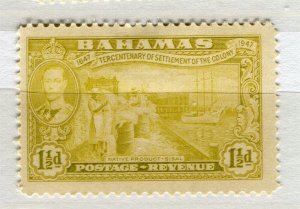 BAHAMAS; 1938 early GVI pictorial issue Mint hinged Shade of 1.5d. value
