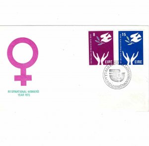 Ireland 1975 FDC International Women Year Sc 367 368 Eire First Day Cover Cachet