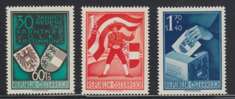 Austria Sc B269-B271 MLH. 1950 Carinthian Plebescite cplt VF