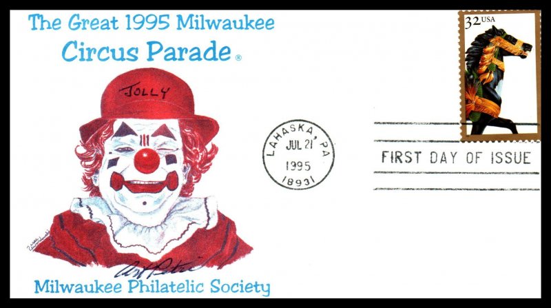 US 2976-2979 Carousel Horses Milwaukee Philatelic Society Set of Four U/A FDC