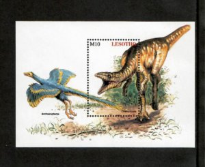 Lesotho 1998 - Prehistoric Dinosaurs - Souvenir Stamp Sheet - Scott #1124 - MNH