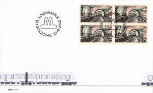 Denmark Danmark Scott 1234 FDC block of 4,  Copenhagen Metro Martin Morck