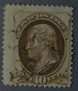 United States #161 Used Script Hand Cancel Bright and Clean