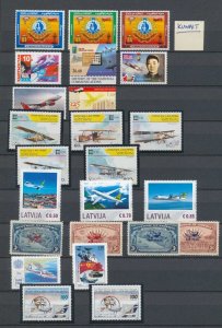 Kuwait Laos Latvia Madagascar Aviation Most MNH Few MH (60+)(SK821