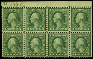 538, Mint NH VF 1¢ Plate Block In Block of Eight - Stuart Katz