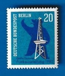 GERMANY BERLIN SCOTT#9N209 - 1963 BERLIN BEAR, RADIO TOWER - MNH