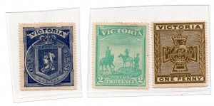 AUSTRALIA VICTORIA 1897-1909 S.C. 353,374,375 SOME FAULTS ON 353 & 374