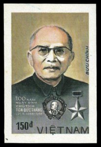 Vietnam - North #1869var, 1988 President Ton Duc Thang, imperf. single, never...