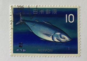 Japan 1966  Scott 863 used -  10y,   Skipjack Tuna