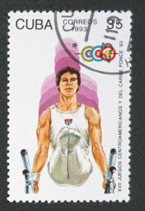 CUBA Sc# 3536 CARIBBEAN GAMES sports GYMNASTICS  35c  1993  used / cto