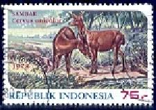 Deer, Wildlife Protection, Indonesia stamp SC#1034 Used