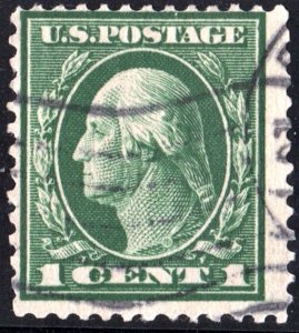 SC#405 1¢ Washington Single (1912) Used