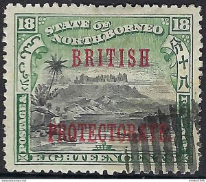 NORTH BORNEO (British Protectorate) 1901 18c Black & Green SG137 Cancelled