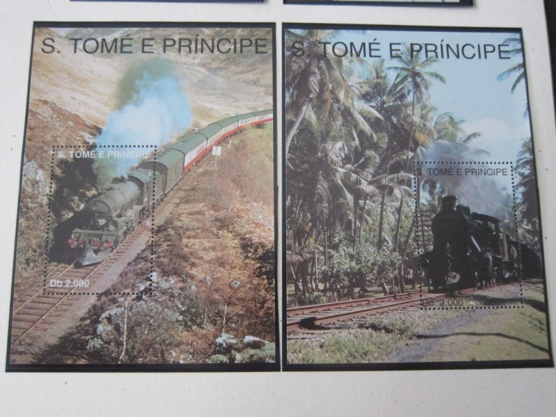 St. Thomas & Prince 1993 Sc 1138-9 Train set MNH