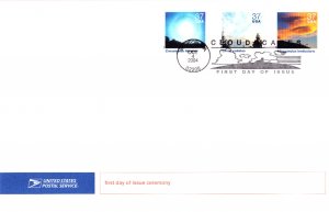 USPS FDC Ceremony Program #3878b, a, j Cloudscapes 3 singles 2004