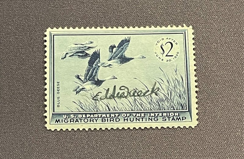 RW22, 1955 $2.00 Blue Geese, Used, CV $20.00