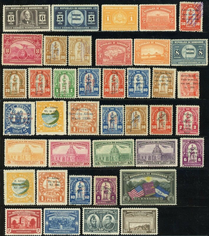 Early HONDURAS Postage Latin America Stamp Collection 1890-1959 Used Mint LH NH