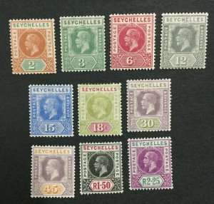 MOMEN: SEYCHELLES SG #71-78,80-81 1912-6 MINT OG H LOT #195584-3686