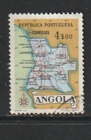 1955 Angola - Sc 391 - used VF - 1 single - Map of Angola