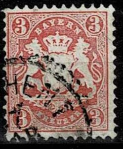 Bavaria 1870,Sc.#24 used,  Coat of arms, Kreuzer