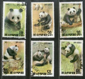 DPR Korea 1991 Giant Panda Animals Wild-life 6v Sc 2962-67 Cancelled ++ 7540a